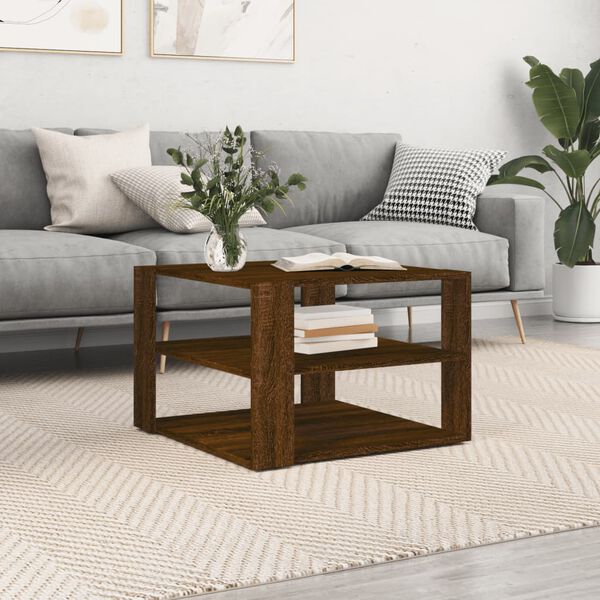 vidaXL Coffee Table Brown Oak 59.5x59.5x40 cm Engineered Wood