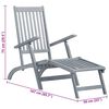 vidaXL Outdoor Deck Chair with Footrest and Cushion Solid Acacia Wood