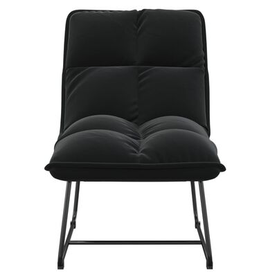 vidaXL Leisure Chair with Metal Frame Black Velvet