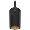 vidaXL Outdoor Shower Black 100x100x241.5 cm Poly Rattan and Acacia Wood