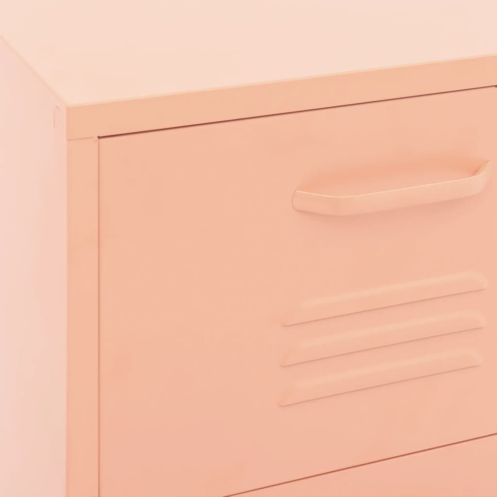 vidaXL Storage Cabinet Pink 42.5x35x101.5 cm Steel