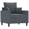 vidaXL 3 Piece Sofa Set with Cushions Dark Grey Velvet