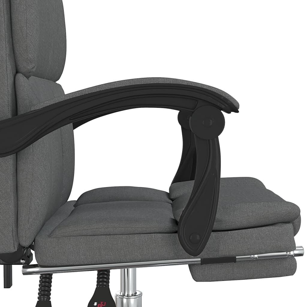 vidaXL Reclining Office Chair Dark Grey Fabric