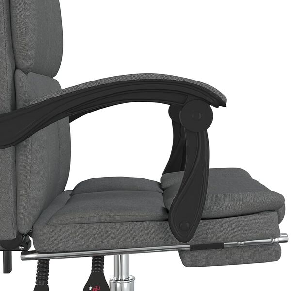 vidaXL Reclining Office Chair Dark Grey Fabric