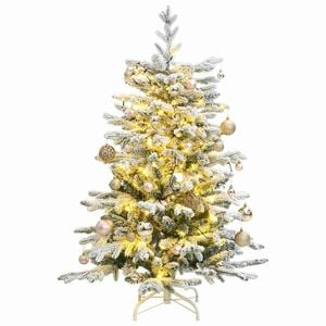 vidaXL Artificial Hinged Christmas Tree 150 LEDs & Ball Set 150 cm