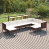 vidaXL 9 Piece Garden Lounge Set with Cushions Poly Rattan Brown