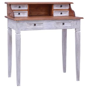 vidaXL Writing Desk with Drawers 90x50x101 cm Solid Mahogany Wood