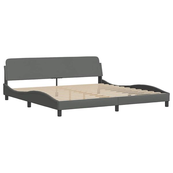 vidaXL Bed Frame "Dover" Dark Grey 193x203 cm Fabric