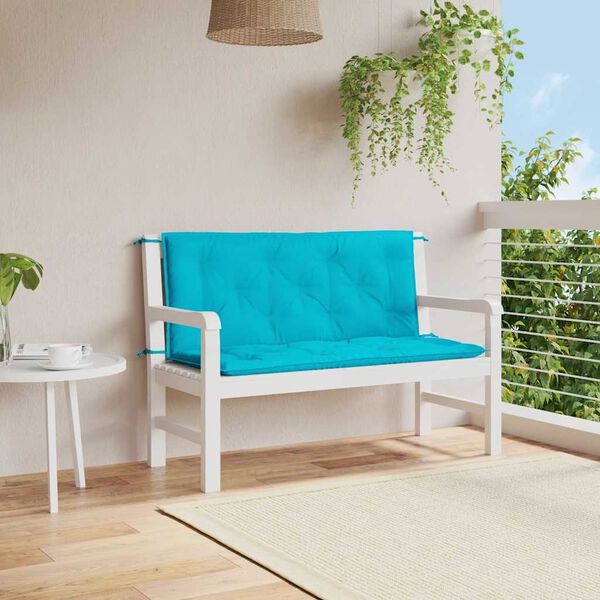 vidaXL Garden Bench Cushions 2pcs Turquoise 120x50x7cm Fabric