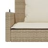 vidaXL Swing Bench with Cushions Beige 119x56x48 cm Poly Rattan