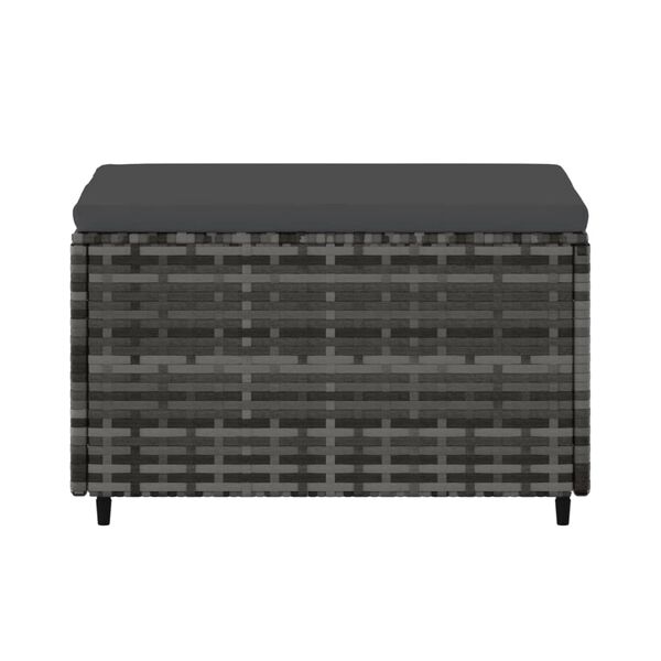 vidaXL Garden Footrest with Cushion Grey Poly Rattan