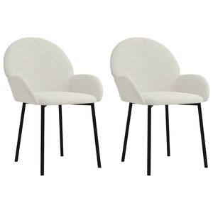 vidaXL Dining Chairs 2 pcs Cream Velvet