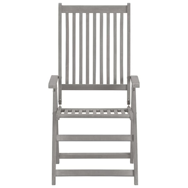 vidaXL Garden Reclining Chairs 6 pcs Grey Solid Acacia Wood