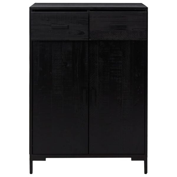 vidaXL Shoe Rack Black 75x40x110 cm Solid Pinewood