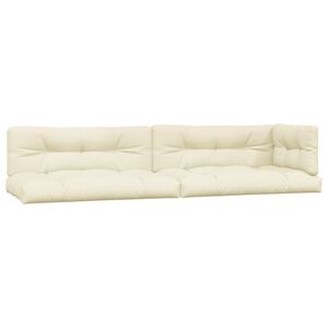 vidaXL Pallet Cushions 5 pcs Cream Fabric