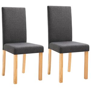 vidaXL Dining Chairs 2 pcs Dark Gray Fabric