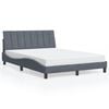 vidaXL Bed Frame with LED without Mattress "Hanko" Dark Grey 137x190 cm Velvet