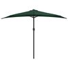 vidaXL Garden Parasol with Aluminium Pole Green 300x155 cm Half