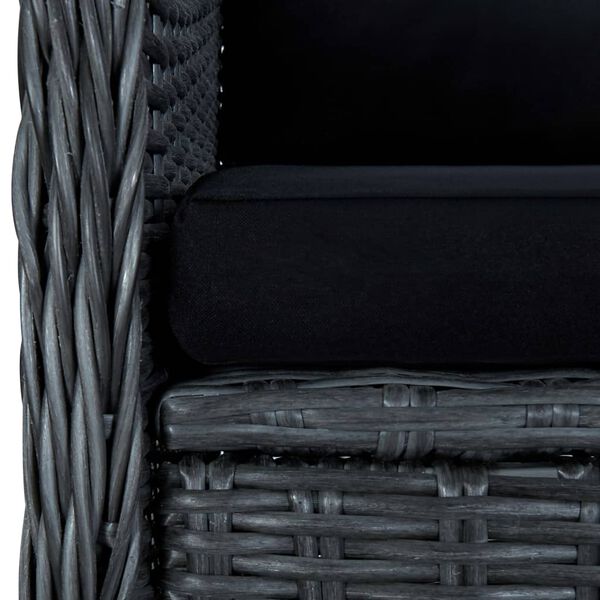 vidaXL 3 Piece Garden Lounge Set with Cushions Poly Rattan Dark Grey