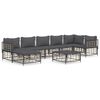 vidaXL 8 Piece Garden Lounge Set with Cushions Anthracite Poly Rattan
