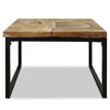 vidaXL Coffee Table Teak Resin 60x60x40 cm Black and Brown