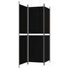 vidaXL 3-Panel Room Divider Black 150x180 cm Fabric