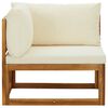 vidaXL Sectional Corner Sofas 2 pcs with Cushions Cream White