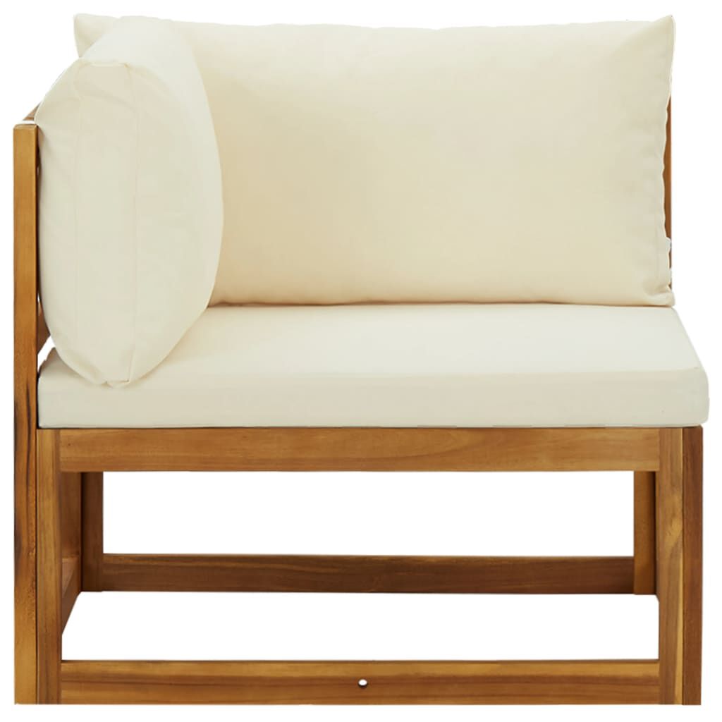 vidaXL Sectional Corner Sofas 2 pcs with Cushions Cream White