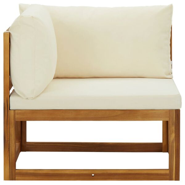vidaXL Sectional Corner Sofas 2 pcs with Cushions Cream White