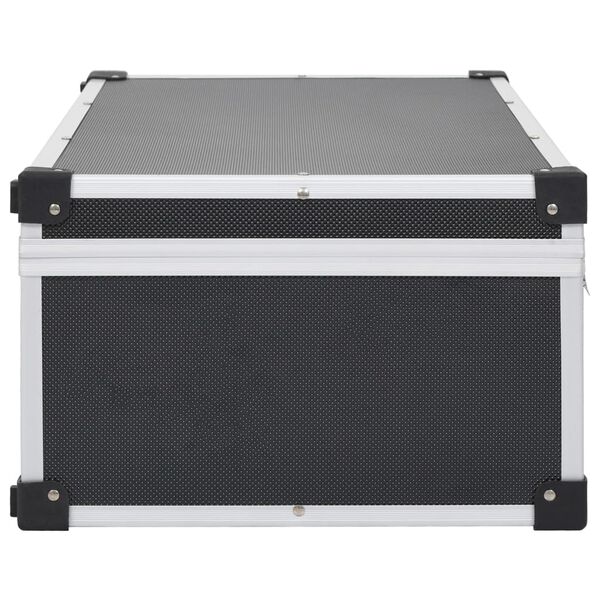 vidaXL CD Case for 80 CDs Aluminium ABS Black