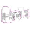 vidaXL Garden Sofa Set with Cushion 3 pcs Brown Solid acacia wood