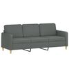 vidaXL 3-Seater Sofa Dark Grey Fabric 180 cm