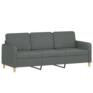 vidaXL 3-Seater Sofa Dark Grey Fabric 180 cm