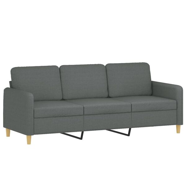 vidaXL 3-Seater Sofa Dark Grey Fabric 180 cm