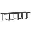 vidaXL 17 Piece Garden Dining Set Black Textilene