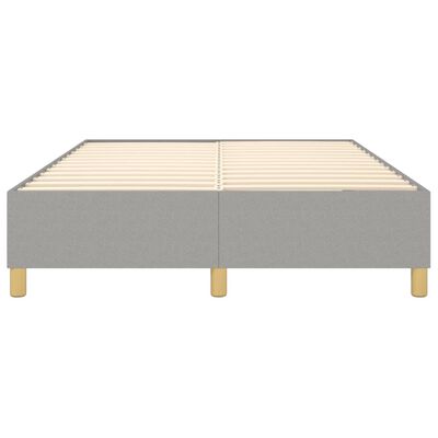 vidaXL Box Spring Bed Frame Light Grey 137x190 cm Full Fabric