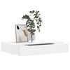 White MDF Floating Wall Display Shelf 1 Drawer Book/DVD Storage