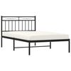 vidaXL Metal Bed Frame without Mattress with Headboard Black 100x200cm