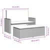 vidaXL Garden Bench with Cushions and Footstool Grey Poly Rattan