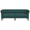 vidaXL Chesterfield Sofa 3-Seater Dark Green Fabric