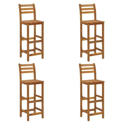 vidaXL Bar Stools 4 pcs Solid Acacia Wood