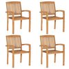 vidaXL 5 Piece Garden Dining Set Solid Wood Teak