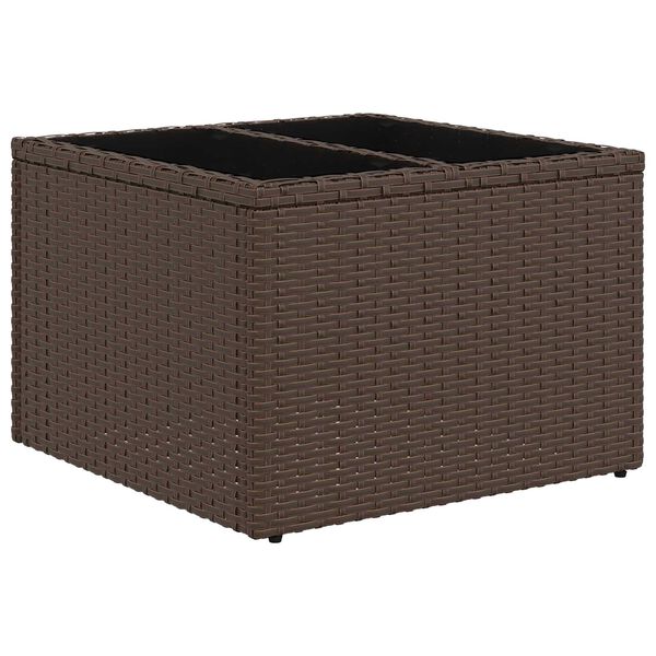 vidaXL 7 Piece Garden Sofa Set with Cushions Brown Poly Rattan