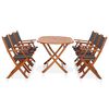 vidaXL 7 Piece Outdoor Dining Set Solid Eucalyptus Wood and Textilene