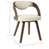 vidaXL Dining Chairs 2 pcs Cream Bent Wood and Faux Leather