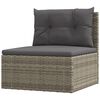 vidaXL 6 Piece Garden Lounge Set with Cushions Grey Poly Rattan