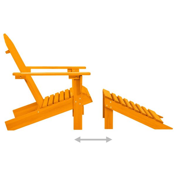 vidaXL Garden Adirondack Chair with Ottoman Solid Fir Wood Orange