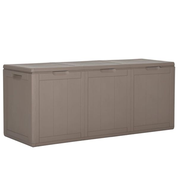 vidaXL Garden Storage Box 270L Brown PP Wood Look