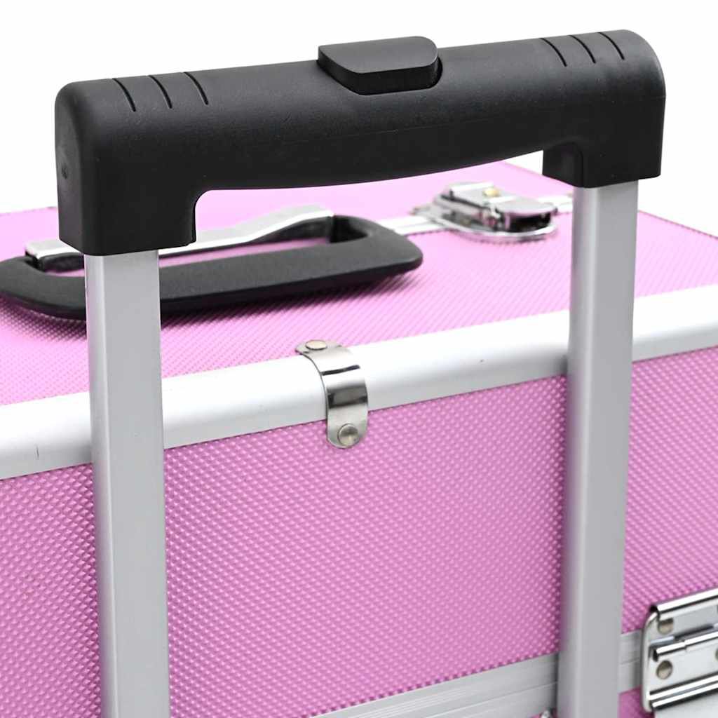 vidaXL Make-up Trolley Aluminium Pink