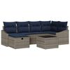 vidaXL Sofa Set with Cushion with Storage Grey Poly Rattan